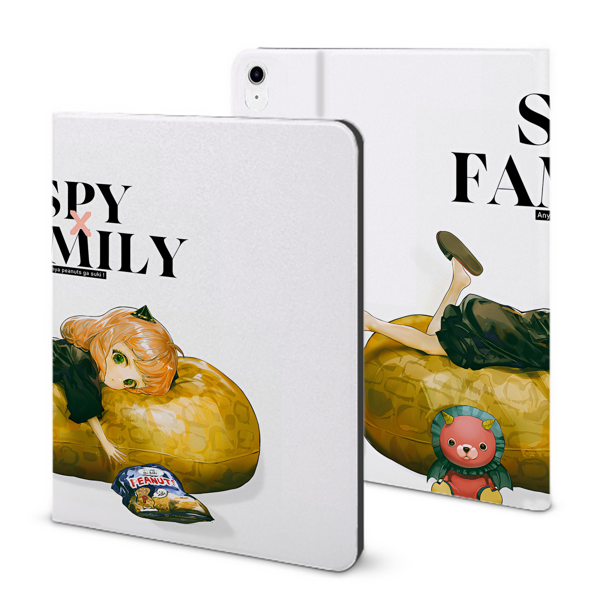 （画像用） SPY×FAMILY间谍家家酒 IPad ケース ブック型 PUレザー TPU 耐衝撃 軽量 薄型 ペン収納なし 全面保護 IPad 各モデル対応